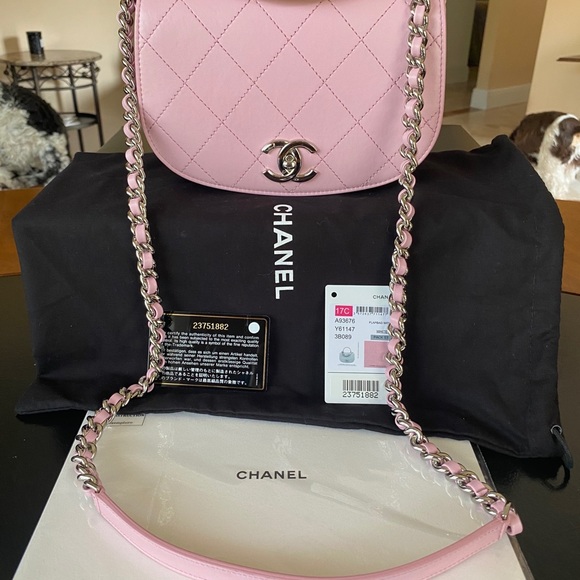 ‼️SOLD‼️Authentic Chanel 17C PINK SHW Crossbody - Picture 10 of 13